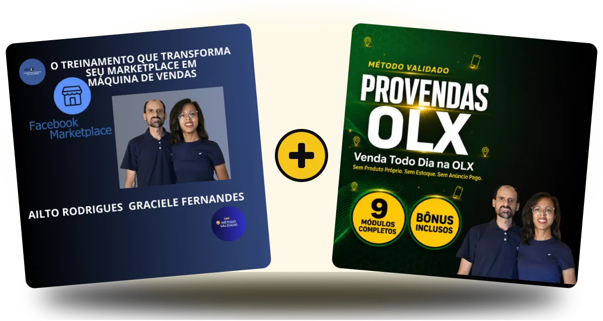 Os dois treinamentos: Código Marketplace Facebook e ProVendas OLX