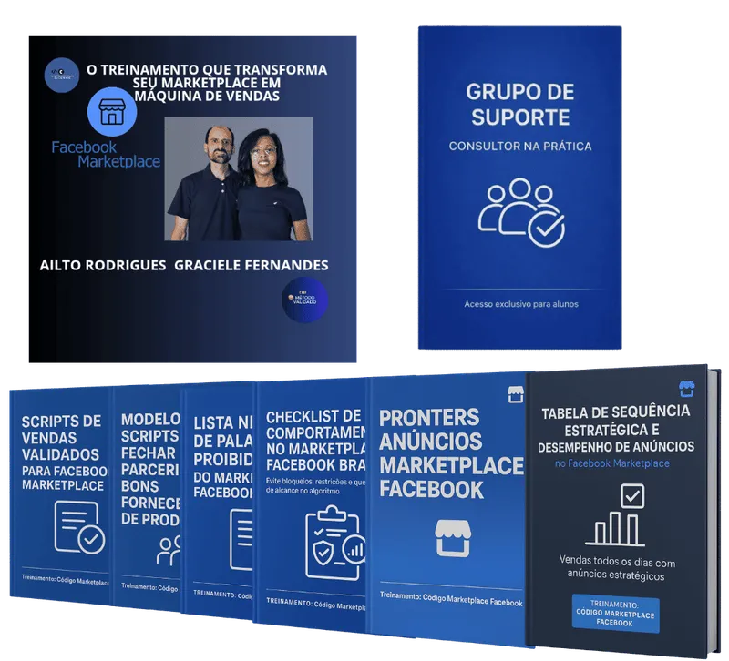 Código Marketplace Facebook e os materiais do curso